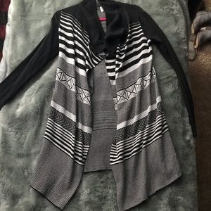 black and white cardigan